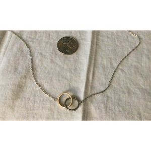 Sterling Double Ring Necklace (C544)